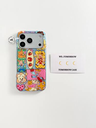 U2 复古彩色拼接原田治适用苹果17pro马戏新款小众双层iphone16可爱15防摔保护套手机壳