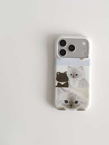 U2 适用软萌可爱猫咪印花苹果17新款小众手机壳iPhone16个性清新简约15防摔保护套