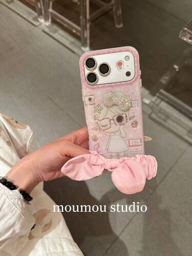 U2 可爱粉星星眼镜女孩适用于苹果iPhone17promax新款小众手机壳16pro个性女款15防摔保护套