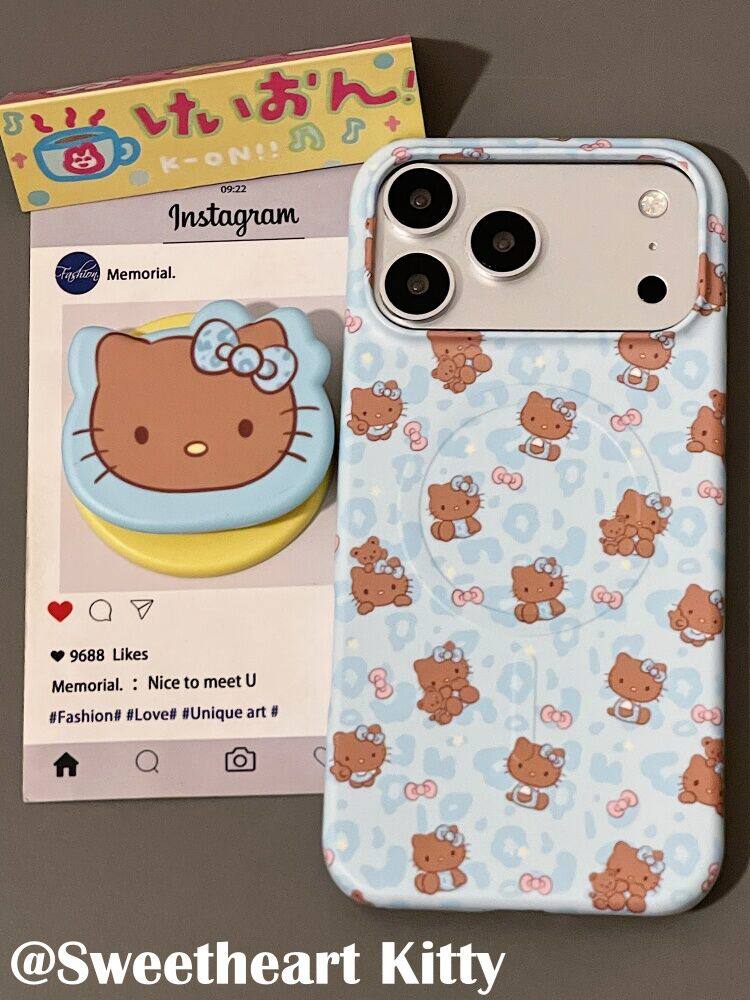 U2 磁吸菲林蓝色豹纹黑皮kitty适用iphone17promax新款小众苹果16手机壳15女防摔保护套