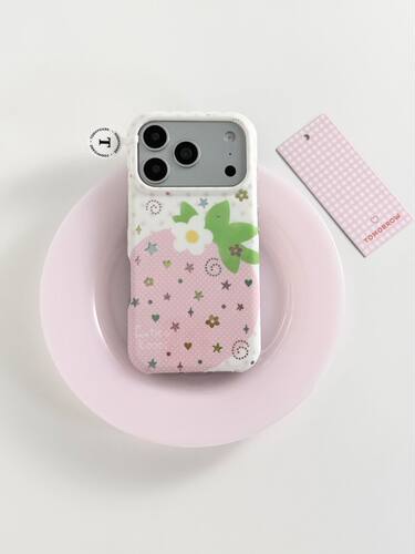 U2 韩系星星波点粉草莓适用苹果17promax新款小众少女iphone16/15双层手机壳 防摔保护套