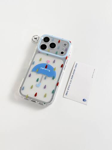 U2 韩系雨伞彩色雨滴适用苹果17promax新款小众双层iPhone16透明15鎏金手机壳防摔保护套