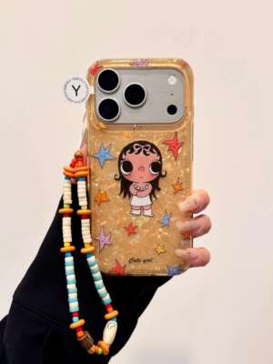 U2 可爱治愈贝壳纹星星小玉IMD双层手机壳适用iPhone17pro Max新款小众苹果16清新15个性创意14防摔保护套