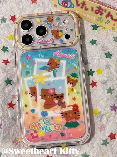 U2 侧边图案夏威夷沙滩kitty适用iphone17promax苹果16手机壳15少女防摔保护套