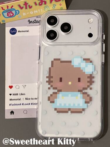 U2 ins薄荷绿像素风波点kitty适用iphone17promax新款小众苹果16个性简约手机壳15少女防摔保护套