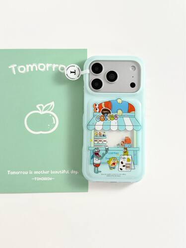 U2 可爱比奇堡咖啡屋适用苹果17promax新款小众透明iPhone16个性15防摔保护套手机硬壳
