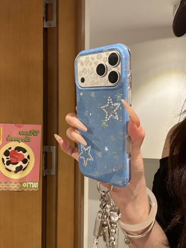 U2 壳.蓝色星星手机壳适用iPhone17promax苹果16pro新款少女简约15防摔保护套