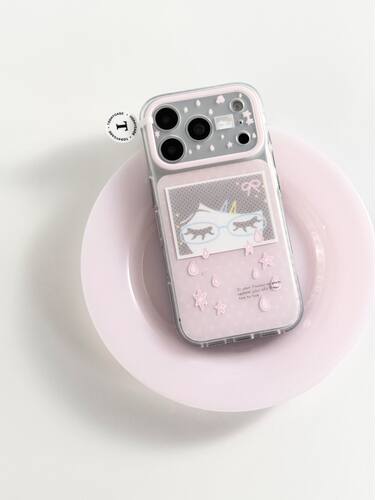 U2 可爱粉底泪珠女孩适用苹果17promax新款小众双层iphone16个性磨砂15少女心手机壳 防摔保护套
