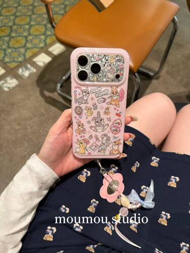 U2 古早粉色可爱小兔适用于iPhone17promax手机壳苹果16pro女款15 个性15防摔保护套