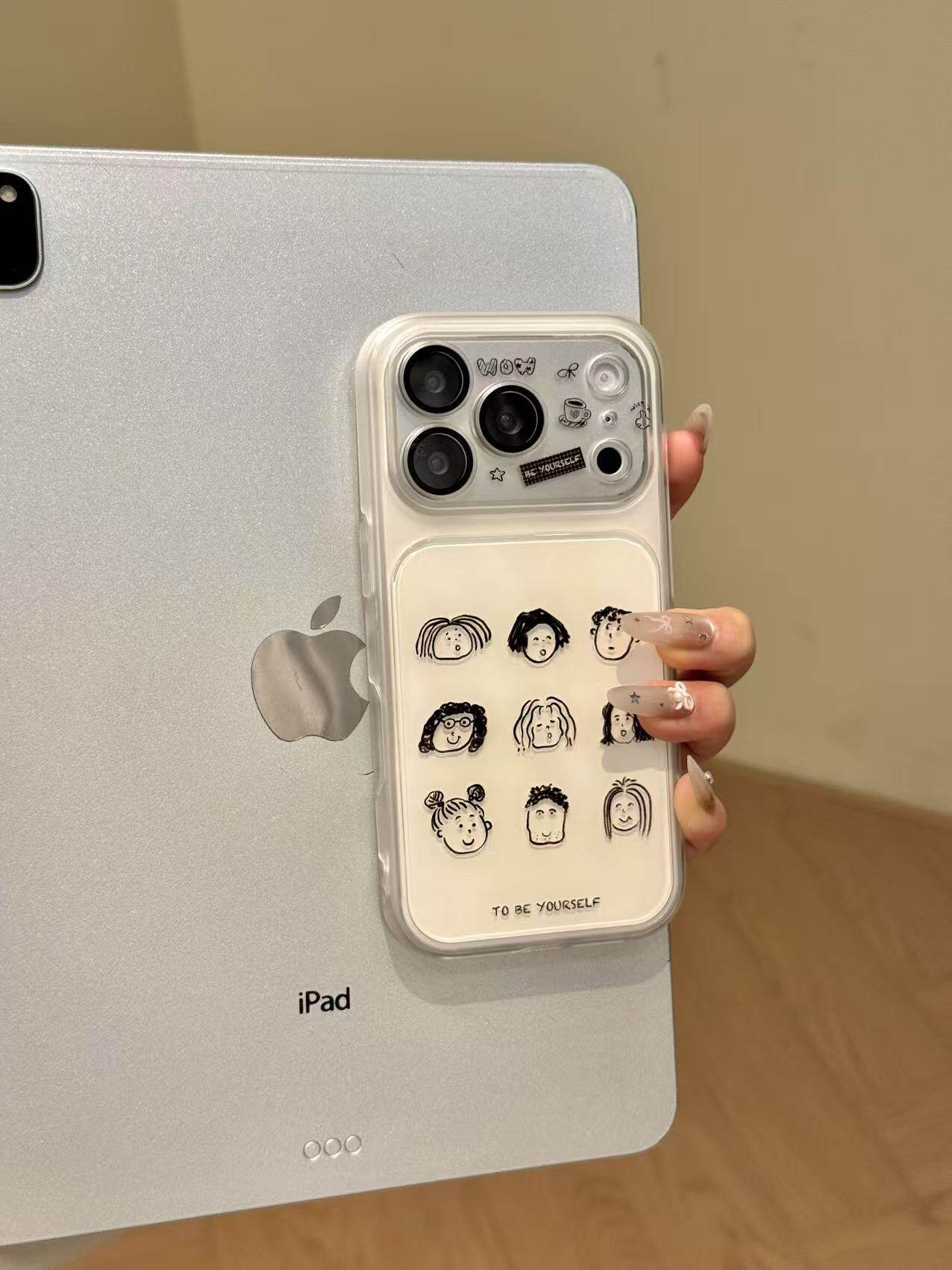 U2 创意搞怪简笔画人物头像适用于iphone17promax苹果手机壳16新款小众15个性创意14防摔保护套