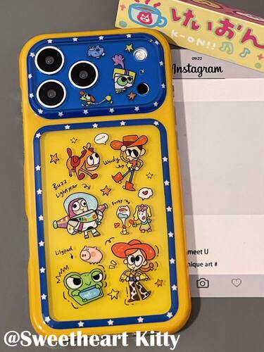U2 ins可爱搞怪涂鸦玩具总动员适用iphone17promax新款小众苹果16手机壳15女防摔保护套