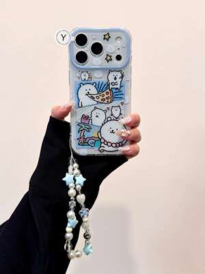 U2 卡通可爱海边度假自嘲熊IMD双层手机壳适用iPhone17新款小众16pro Max小清新15防摔保护套