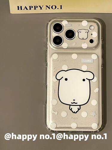 U2 复古电镀波点ganadi小狗适用苹果iPhone手机壳防摔双层16少女
