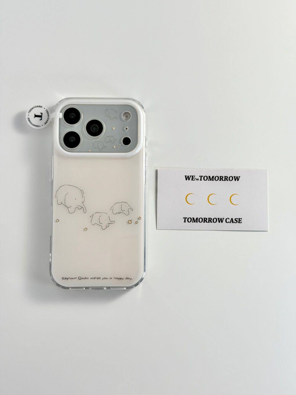 U2 可爱简笔画小象适用苹果17promax新款小众双层iphone16小清新简约15韩系防摔手机壳保护套
