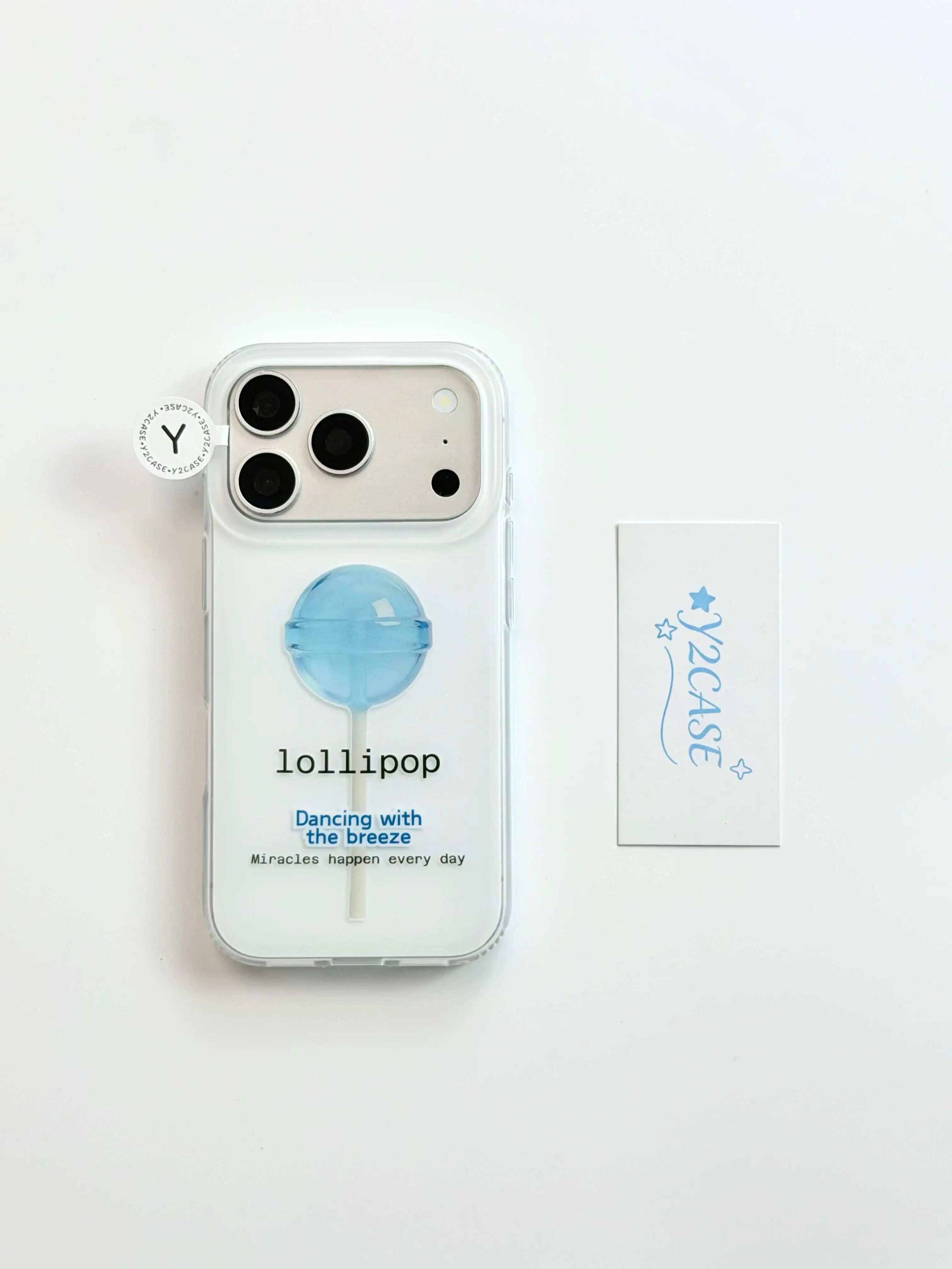 U2 ins风简约蓝色棒棒糖IMD双层手机壳适用iPhone17新款小众苹果16个性防摔保护套