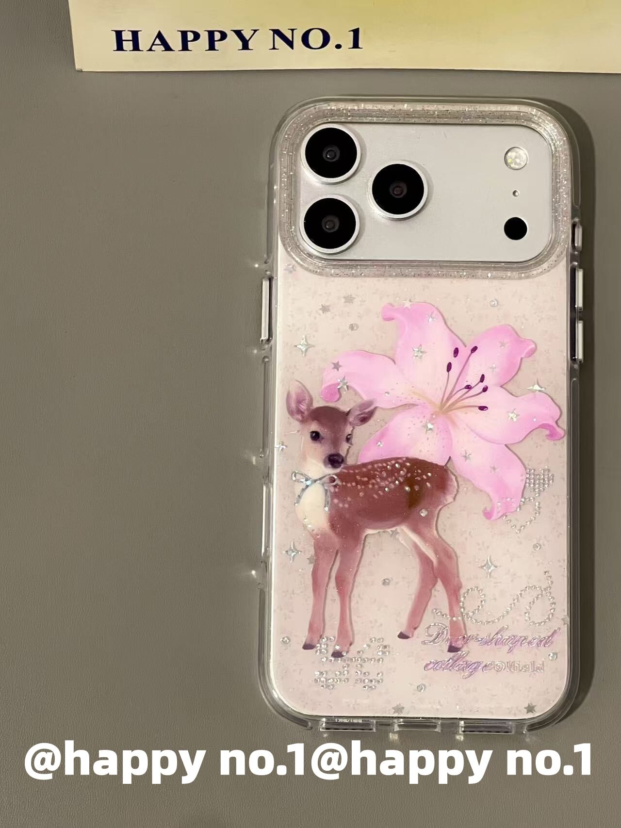 U2 古早粉色百合花小鹿斑比适用苹果iPhone手机壳防摔双层16个性少女防水15防摔保护套