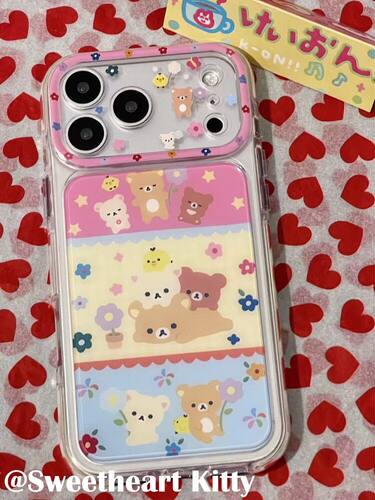 U2 侧边图案古早花朵轻松熊适用iphone17promax苹果16手机壳15少女防摔保护套