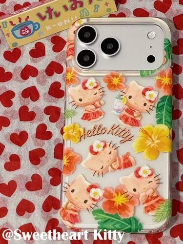 U2 ins夏威夷风可爱kitty适用iphone17promax苹果16手机壳15少女防摔保护套