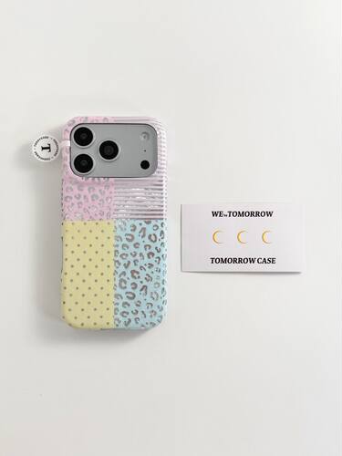 U2 韩系糖果色拼接豹纹适用苹果17promax新款小众双层iphone16个性清新15羽纱手机壳防摔保护套