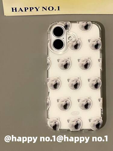 U2 古早黑色打哈欠小猫头像适用苹果iPhone手机壳防摔双层16少女防水
