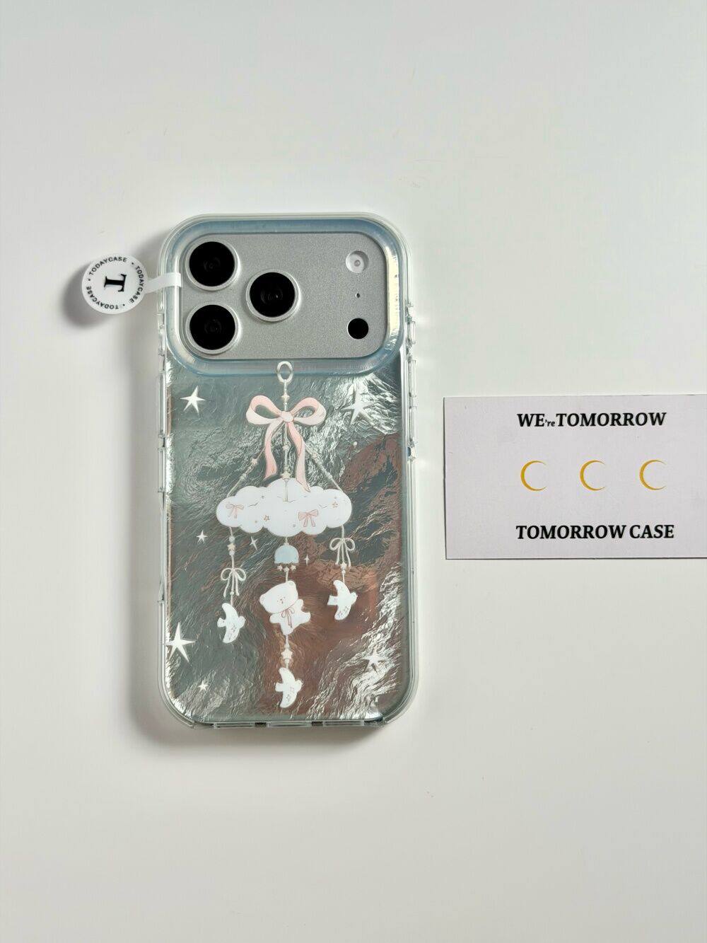 U2 羽纱小熊风铃适用苹果17promax新款小众双层iphone16小清新简约15韩系14可爱手机壳防摔保护套