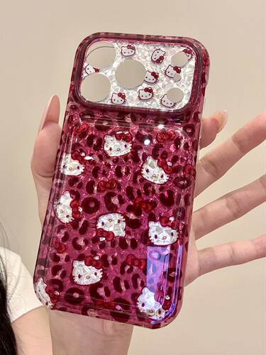 U2 适用于iphone18promax手机壳童趣17树莓粉豹纹红蝴蝶结猫咪脑袋16