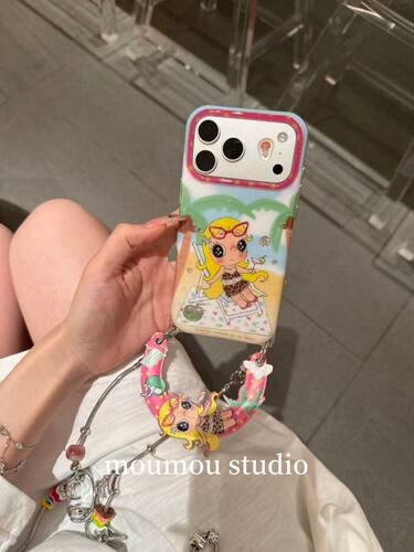U2 夏日可爱沙滩椰树小玉适用于苹果iPhone17promax新款小众手机壳16pro个性女15防摔保护套