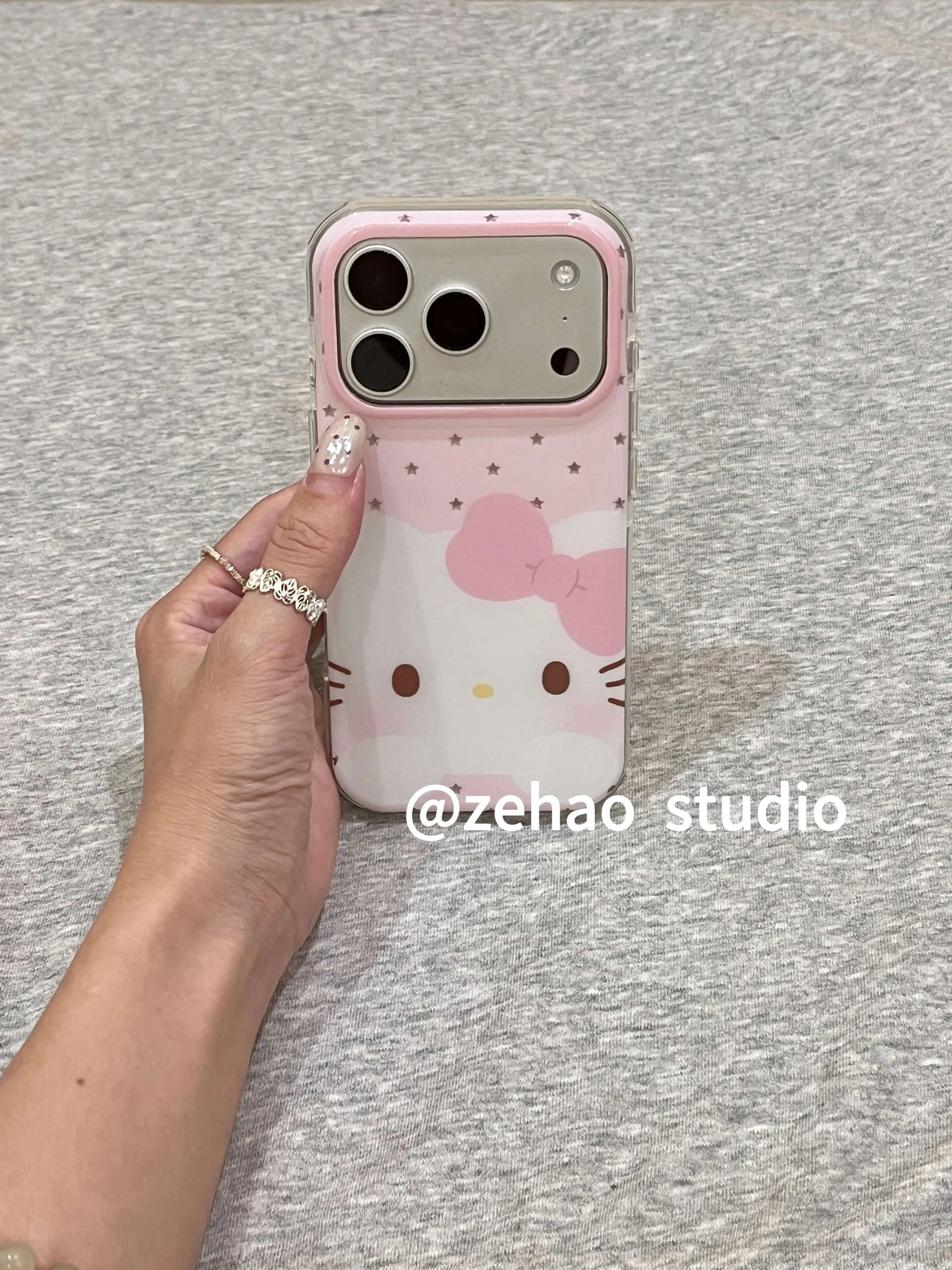 U2 粉底星星大脸猫咪适用苹果17pro新款小众双层iphone16pro亮面15可爱手机壳防摔保护套