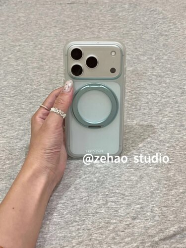 U2 一体支架磨砂薄荷绿适用于苹果17promax新款小众手机壳iphone16pro简约个性15防摔保护套