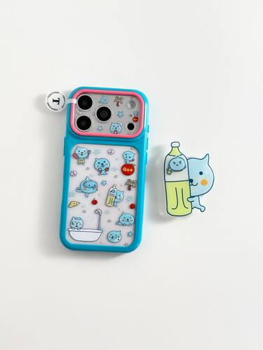 U2 可爱酷儿小表情适用苹果17promax新款小众支架iPhone16/15透明全包手机壳防摔保护套