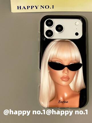 U2 黑色墨镜金发黑皮芭比适用苹果iPhone17新款小众手机壳双层16少女防水15防摔保护套