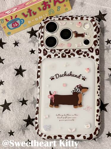 U2 ins古早豹纹可爱腊肠狗适用iphone18promax苹果17手机壳16少女