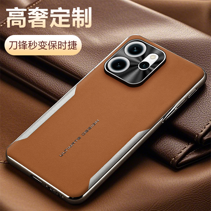 opporeno15手机壳电镀小羊皮