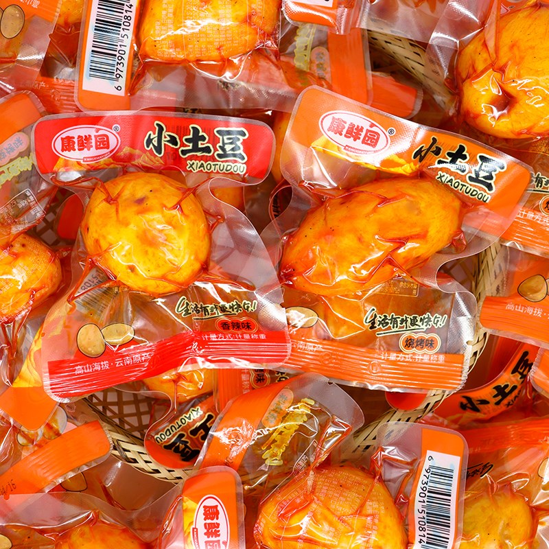 康鲜园小土豆香辣烧烤味解馋小零食素菜J下饭菜开袋即食小包装食