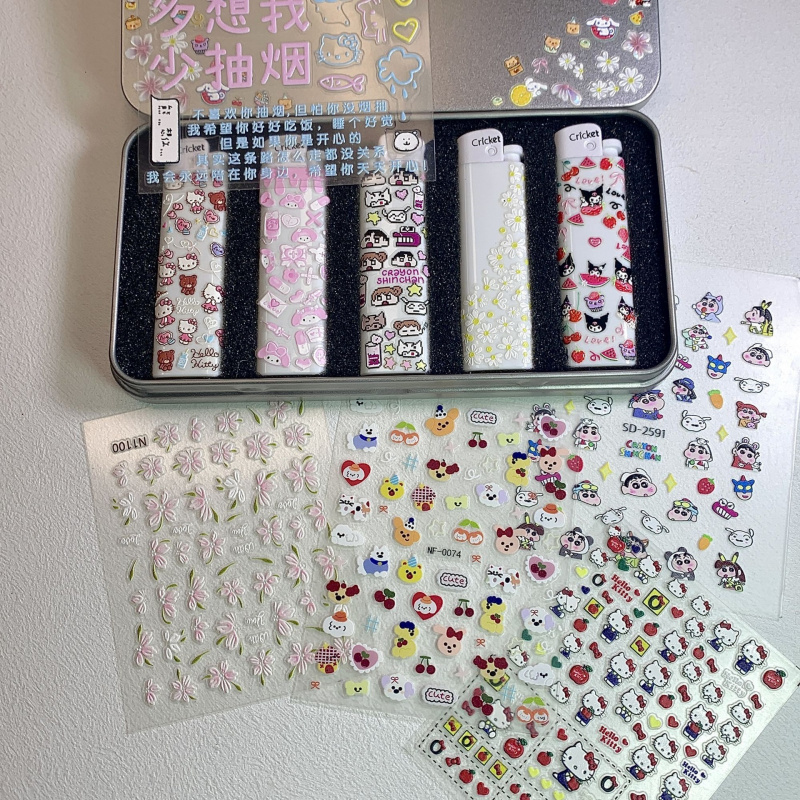 草蜢DIY打火机diy贴纸清新雏菊卡