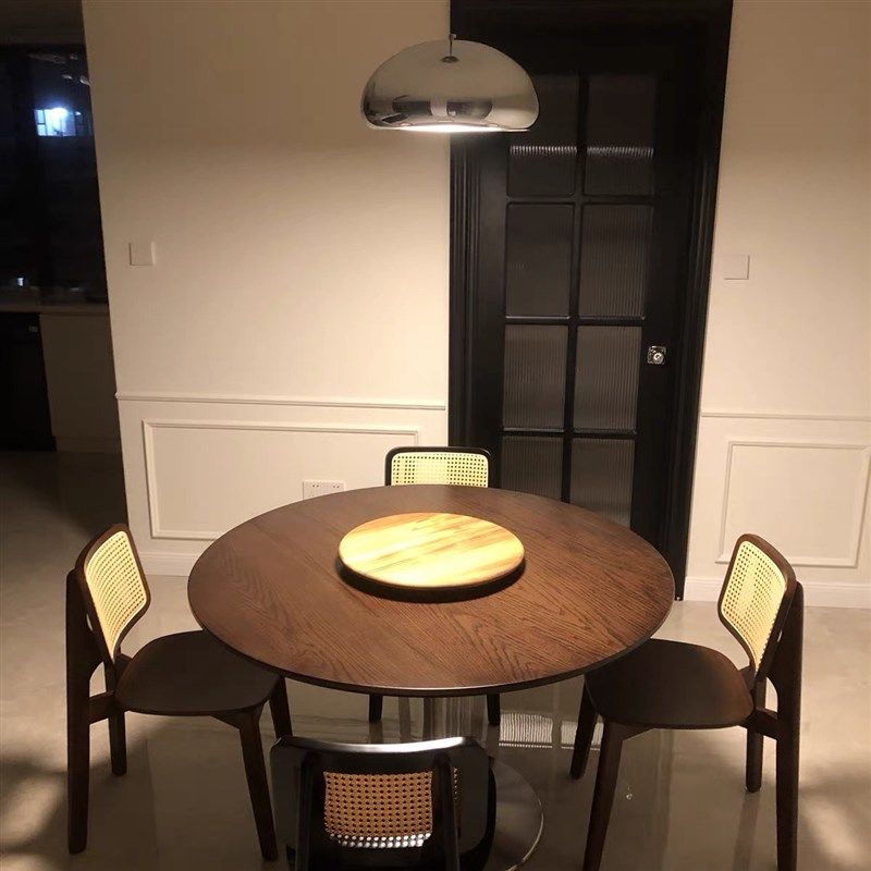 圆桌面板圆桌板橡木板胡桃木黑胡桃木板家用圆桌面折叠圆桌面定制