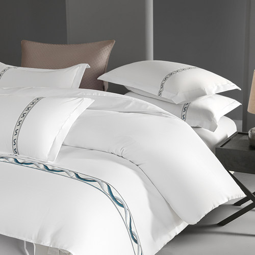 酒店床品四件套宾馆床上用品民宿布草纯白色被套床单床笠被子定制