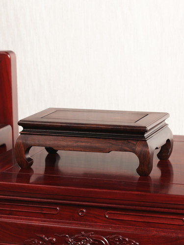 乌木矩形实木鱼缸盆景香炉雕刻底座佛像奇石红木装饰瓷底座