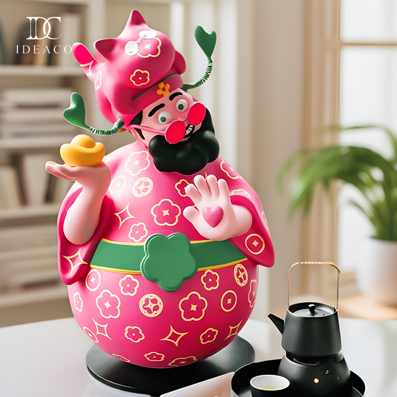 四喜财神爷不倒翁桌面摆件