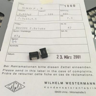 正品 WIMA 德国 黑威马 333N 0.033UF 400V 贴片耦合音频无极电容