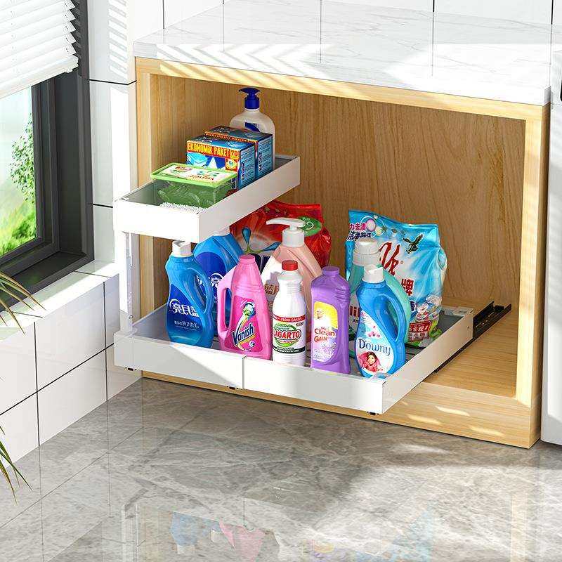 25060480打孔可伸缩柜橱拉篮下水拉槽抽免屉碗篮深柜厨房抽托板盘,厨房/烹饪用具,抹布架/厨房清洁收纳架,淘宝优惠券,粉丝福利购,淘宝优惠卷