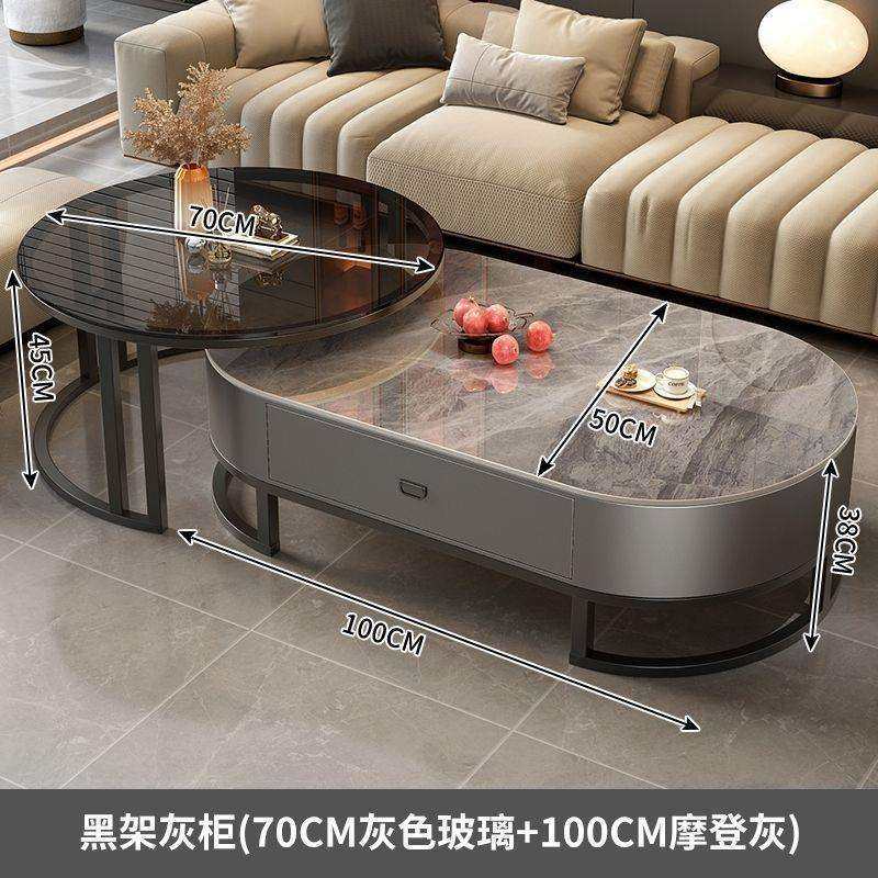 岩板茶几网客厅家用轻奢现形代简约小户茶桌202型6新款椭圆红茶几,住宅家具,茶几,淘宝优惠券,粉丝福利购,淘宝优惠卷