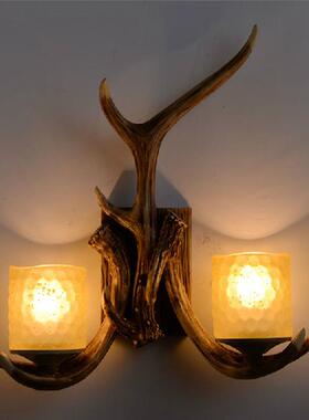 鹿角壁灯16017led个创意卧室床头壁灯客厅走廊过道脂鹿角性壁灯厂