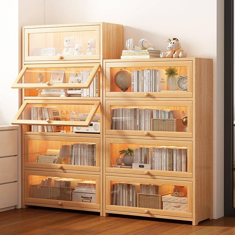 书架置物架落地书柜门带多层桌面儿童收纳厅架客简易展示多种储子