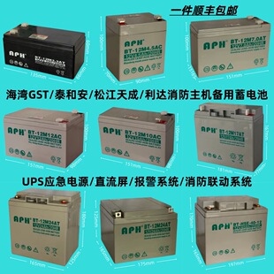 海湾GST泰和安松江天成利达消防主机蓄电池UPS应急备用12V24AH
