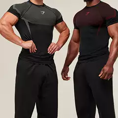 Gymshark Superhero Sports Fitness Quick-Drying Stretch Top American-Style Men's Comfortable Breathable Tight-Fitting T-Shirt