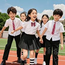 夏季男女童大合唱表演出服装 小学生白衬衫班服 朗诵比赛毕业拍照