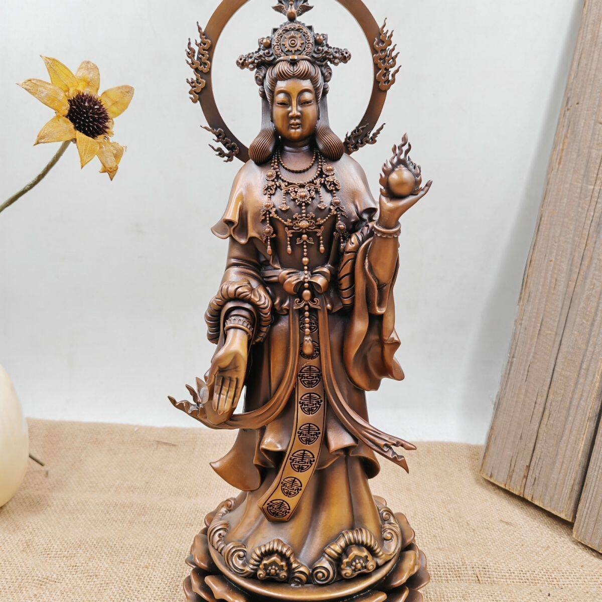 铜大吉祥天女33cm家居佛堂摆件青铜热着色工艺可装藏实拍图