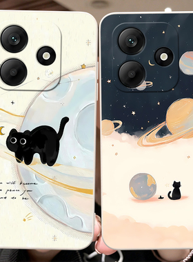 彬彧适用于红米note14手机壳MiuiNote14韩风Hmnotel4猫咪hongmiN0te14保护套RdemiNote14星空姐妹全包高级感