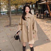 孕妇外套女2022年新款 春秋小个子外穿a字版 上衣卡W其色遮肚子风衣